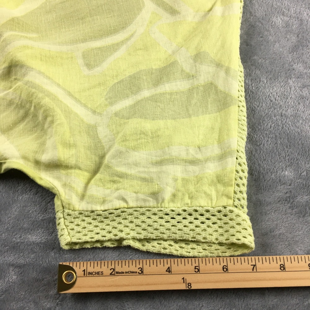Bella Amore Italy Yellow Green Abstract Top One Size Mesh Oversized Blouse Boxy - Picture 9 of 16